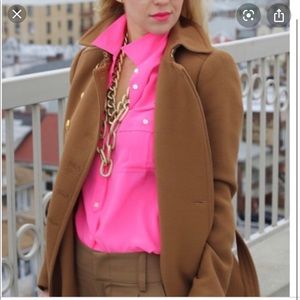 J. Crew Blythe blouse in silk pink size 0